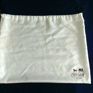 Coach White Satin Drawstring Dust Bag